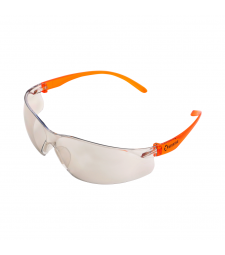 NKY23-O-C Safety Spectacle Clear Silver Mirror lens/Transparent Orange temple/Clear Nose Pad 