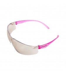 NKY23-P-C Safety Spectacle Clear Silver Mirror lens /Transparent Pink temple/Clear Nose Pad 